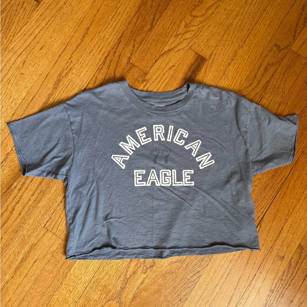 American Eagle Outfitters Blue Gray Tee